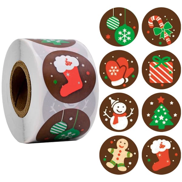 Roll Stickers Christmas Tree Ornaments Collection Gift Stickers