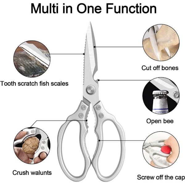 Kitchen Shears, Heavy Duty Kitchen Scissors, Multifunctional Stainless Steel Scissors