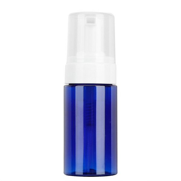 Portable Mousse Foaming Empty Bottle Refillable Travel Dispenser Container (Pump Head Blue)