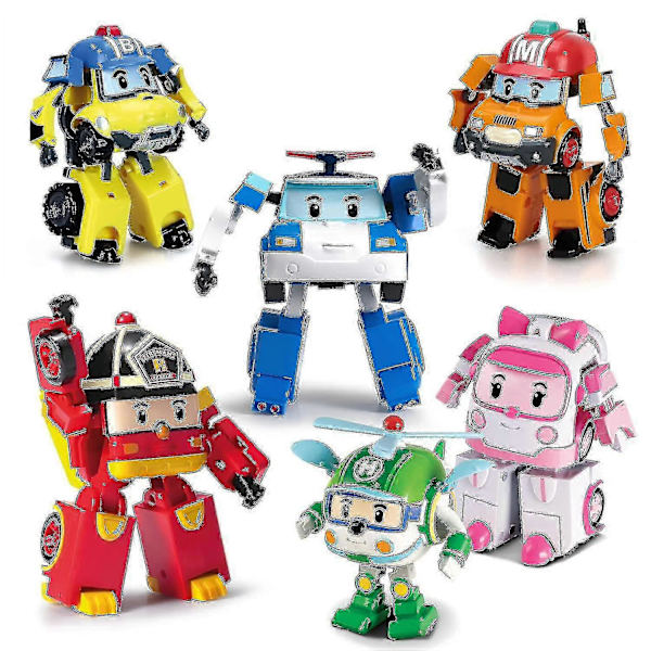 Robocar Poli Transformerande Robot, 4 \" Transformerbar Actionfigurfordon Semesterbil Leksaker Present grön green