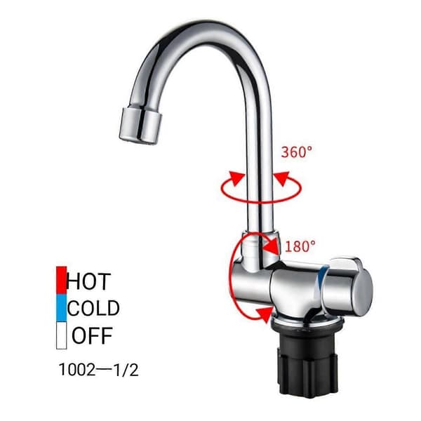 Foldable Kitchen Faucet 360 Degree Rotation Sink Water Tap Single Handle & Hot Water Mixer