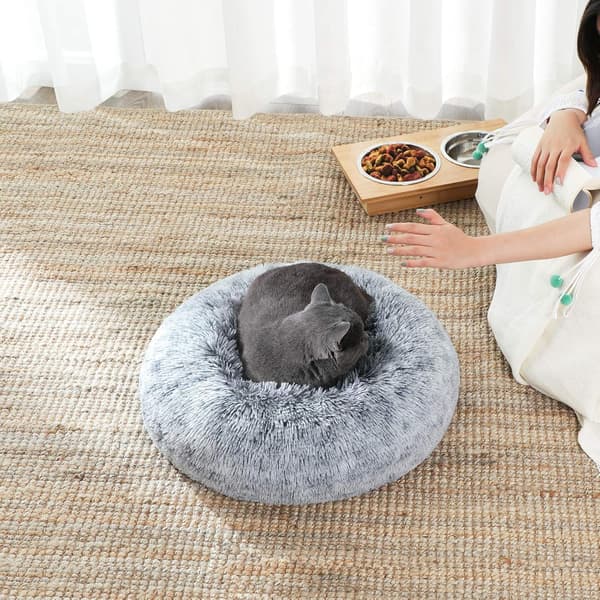 Dog Bed, Round Donut-shaped Bed, Sofa, Removable and Washable Cen