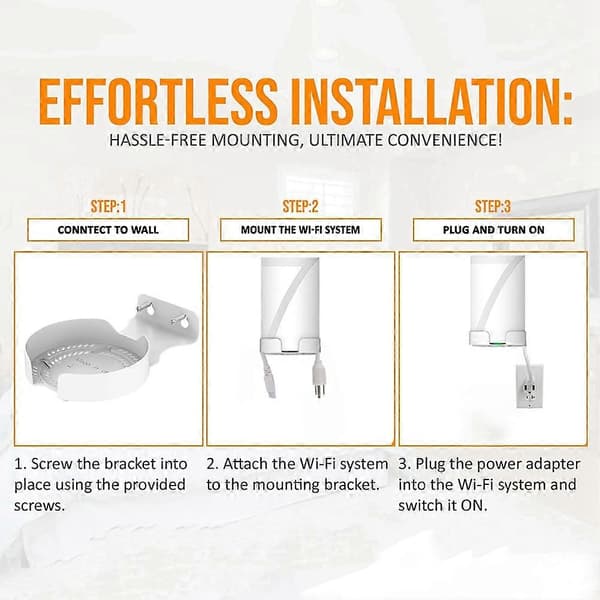 Vægbeslag til router i aluminiumslegering til Deco BE75/BE85/BE95/BE17000 Whole Home Mesh WiFi 7 med tilbehør
