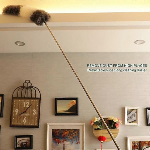 Clean Home Microfiber Telescopic Duster Extendable Cleaning Duster Dust Brush Feather Duster (FMY) gray gray
