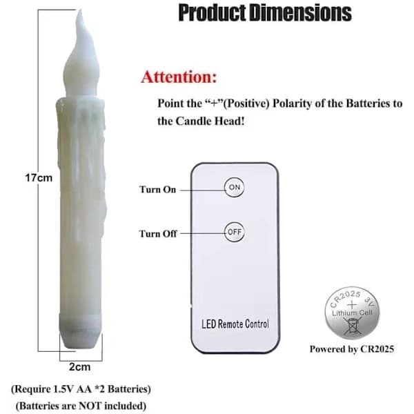 6 Flameless LED Halloween Candles with Remote Control - Compatible with Various Brands [JUN]