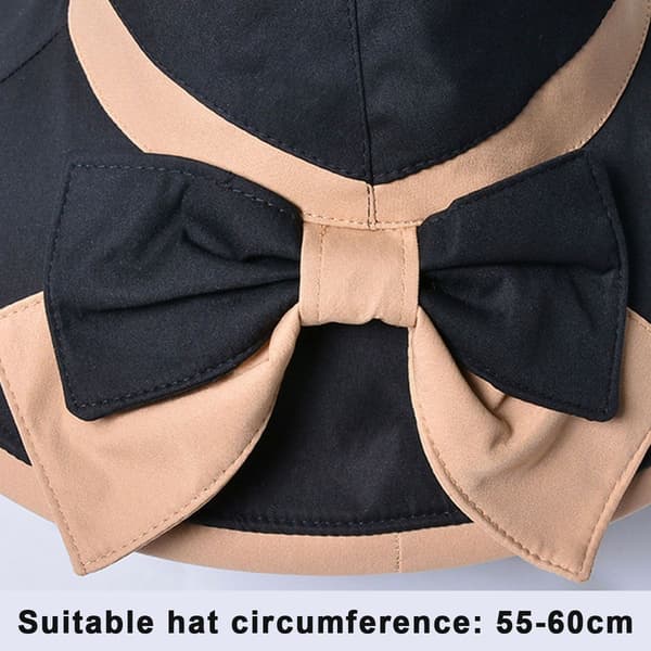 Stor solhat til sommer, fiskehat, trendy sløjfe, strandhat