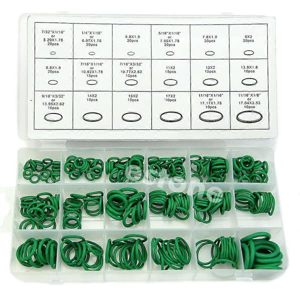 Grön 270st 18 Storlekar O-ring Kit Metrisk O-ring Tätningar Nitrilgummi
