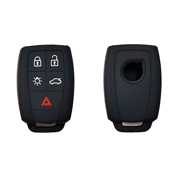 Passer til gammel Volvo S40 smart 5-knaps silikoneskal Volvo C30 C70 nøgleetui hul mod Black with white