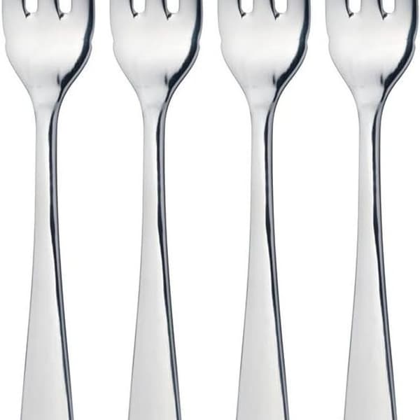 Dessertgafler, sett med 4 kakegafler i rustfritt stål, fruktgafler,
