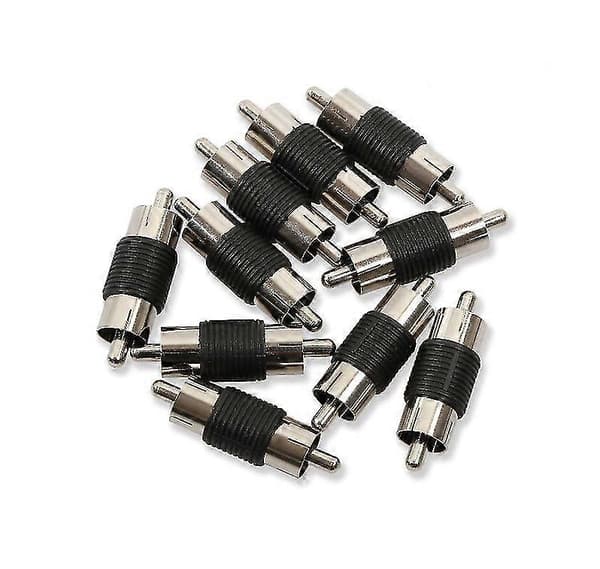 RCA Han til Han RCA-koblingsstik (4 stk., sort)
