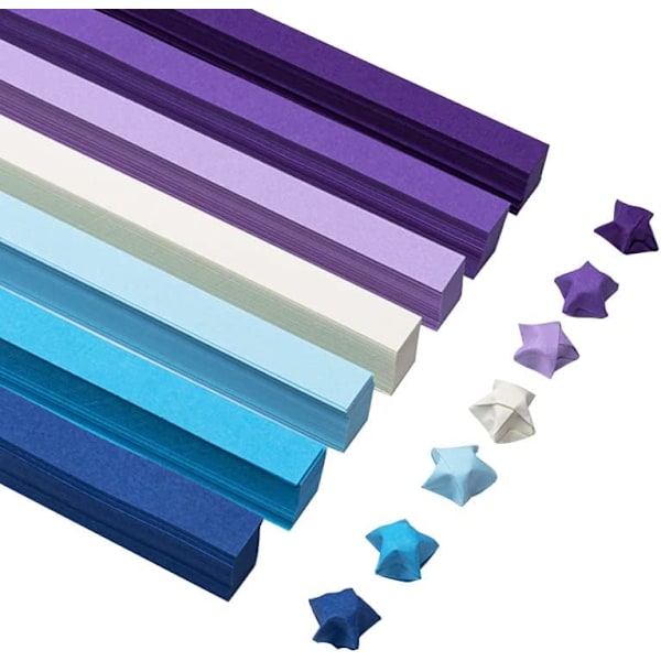 540 Ark Origami Stjärnpapper Dubbelsidigt Glatt Färgglada Stjärndekoration 7 Blandade Färger för Presenter DIY Konst Hantverksprodukter