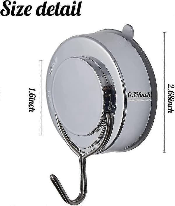 Removable Suction Cup Hooks, Heavy Duty, Wall Hooks for Kitchen, Back of Door, Window, Suction Cup Shower Hooks for Bathroom, Hanging Robe