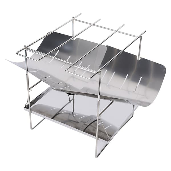 Outdoor Grill Foldable Charcoal Grill Stainless Steel BBQ Camping Cooking Tool
