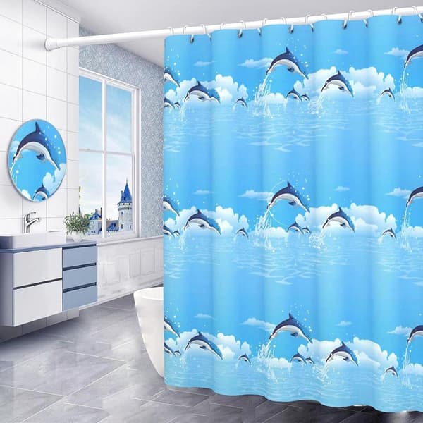 Vandafvisende badeforhæng, PVEA, 1 stk, 180x200cm