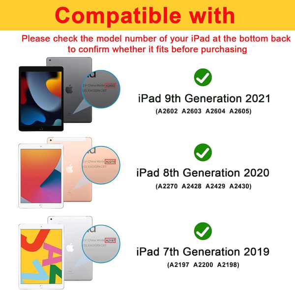 iPad 9:e/8:e/7:e generationen 10,2 tums fodral 2021 2020 2019, Slimmat lätt skyddsfodral Smart Cover - Melonrosa