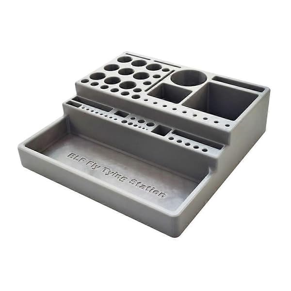 Fly Tying Kit Organizer Gift Compact Practical Fly Tying Tool Storage Rack for Beginners Fishermen Men Anglers (FMY) Gray Gray
