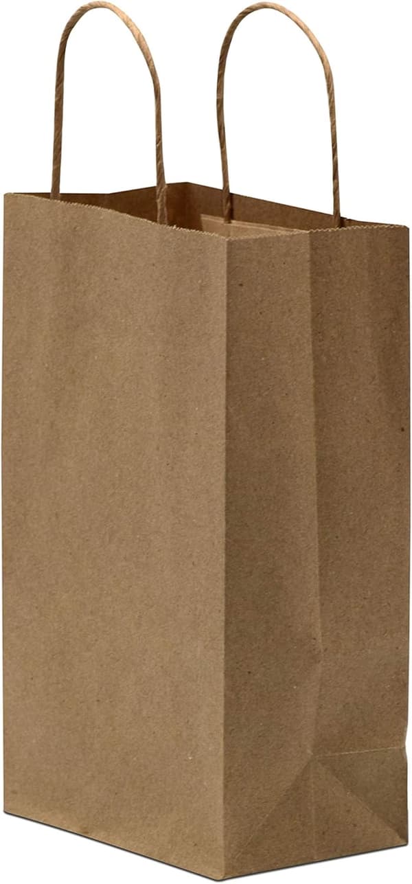 Small Brown Paper Bags with Handles - 15x8x23 cm 100-pack Kraft S