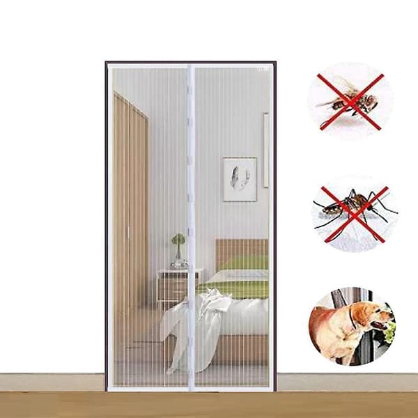 Magnetisk insektnet dør - Hvid, 80 x 210 cm