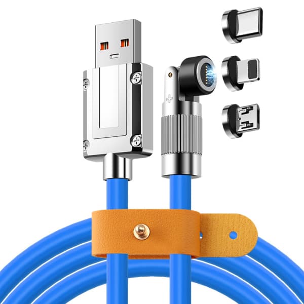 Rotera magnetkabel Hurtigopladning magnetoplader USB Type CM A12-1.2m 3 Adapter