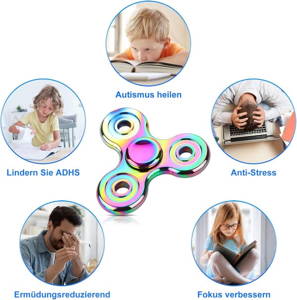 Fidget Spinner Lelu EDC Käsipyöritin Metallinen Ruostumaton Teräs
