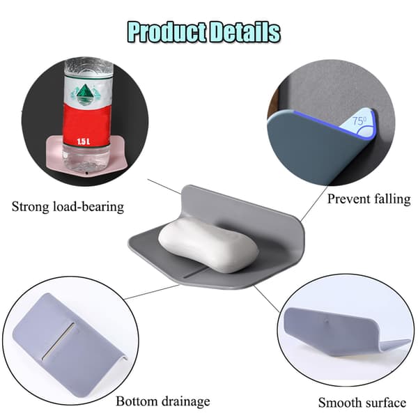 Soap Dish Shower Wall Mounted, Draining Soap Dish for Shower, Soap Saver for Kitchen, Bathroom.-14329