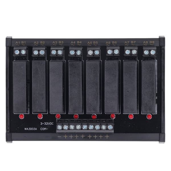 Solid State -relemoduuli DIN-kiskoasennus 8-kanavainen Solid State -rele 3-32VDC tulo 5-8A 24-480VAC kuorma