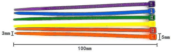 1200 nippusidettä, värilliset nippusiteet 100 * 2,5 mm - Värilliset nippusiteet -