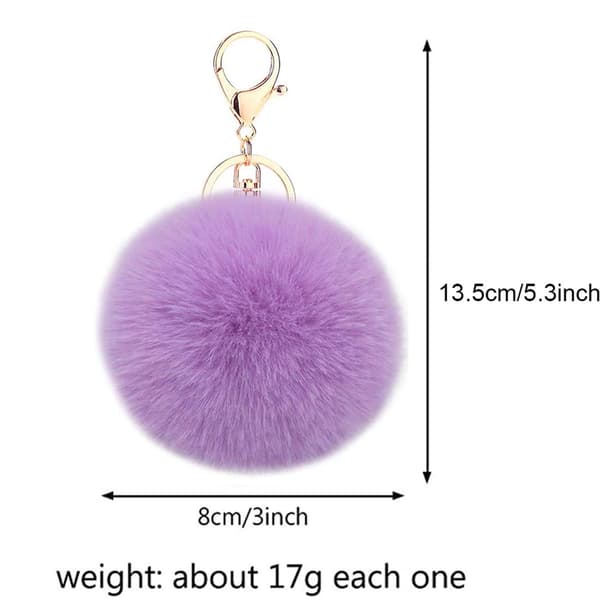 Nøkkelring fluffy nøkkelring baller grå fluffy