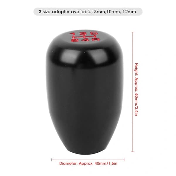 Aluminium Gear Shift Knob Sort 5-trins Bil Gear Shift Universal Modificeret Tilbehør