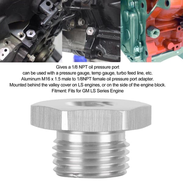 Olietryksføleradapter M16x1.5 til 1/8NPT Aluminiumsfitting til GM LS Series Engine