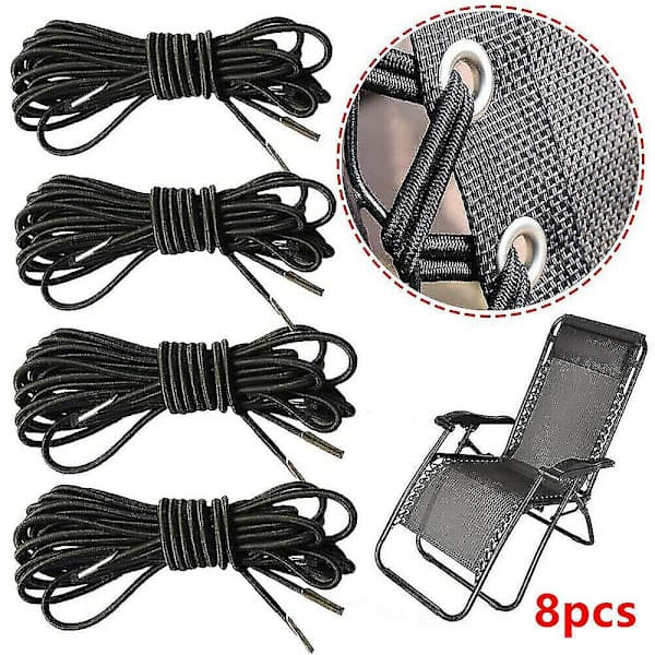 8 st solstol elastiska repfästen fällstol strandstol tillbehör elastiska fästen bungee rep 8 st (4 långa och 4 korta)