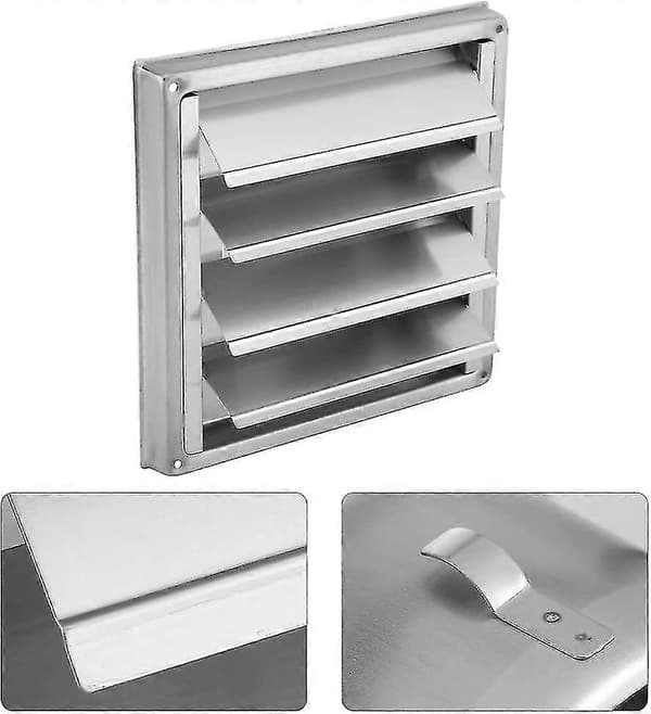 Ventilationsgitter Ventilationsport 100mm Rustfrit Stål 304 Udendørs Hætte Sølv Som På Billedet Gitter