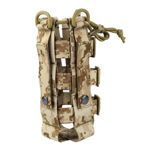 Adjustable Water Bottle Bag 300-800ml Khaki 1pc Military Style N