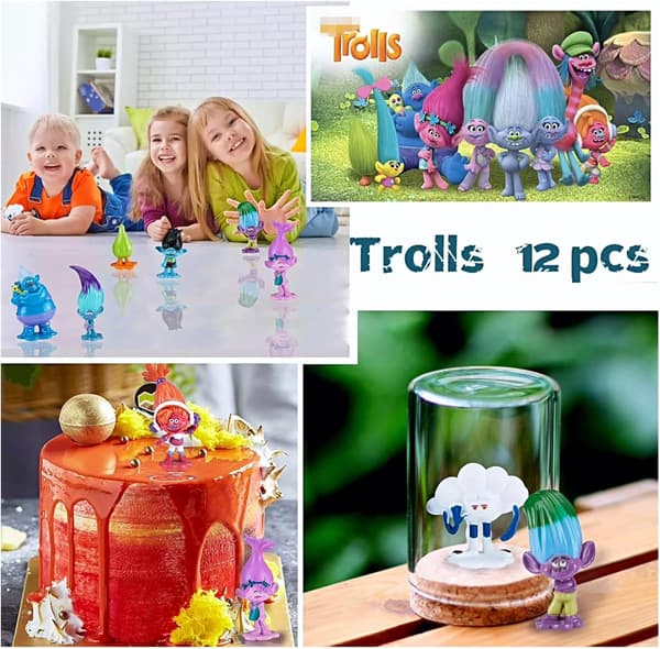 12 stk. Mini Troll Action Figur Leker, Troll Action Figur Leker Troll Festartikler Samleobjekt Dukke for Barn