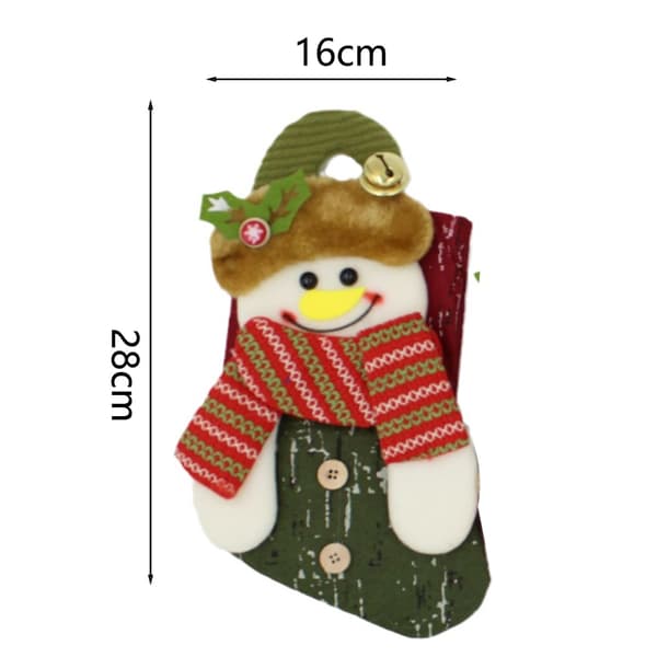 Julestrømper 3 Stykker Julepynt Strømper Gavepose Medium Julemand Snemand Strømper Juletræsornament Væghængende