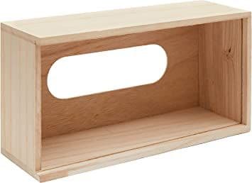 Serviettholder med base, tre, beige, 19,5 x 12,5 x 8,5 cm