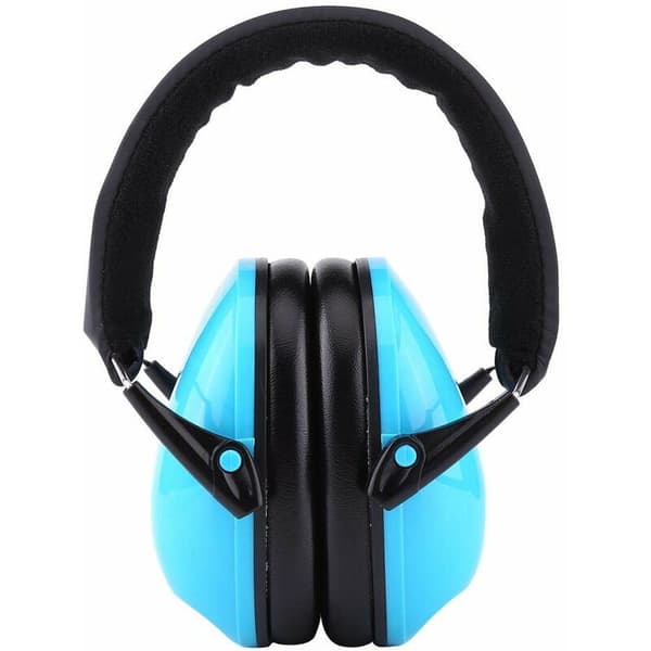 Noise-cancelling earmuffs protect children when they hear sounds (blue)