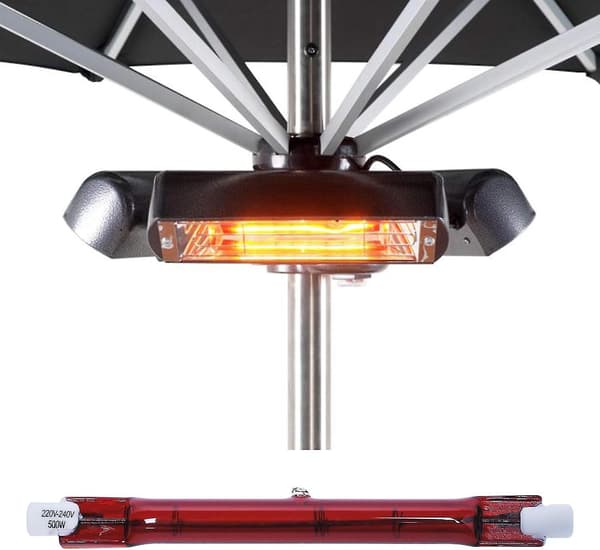 500 Watt Ruby Kompatibel med Heatmaster R7 Halogen Varmelampe til Havevarmer - 4-pak