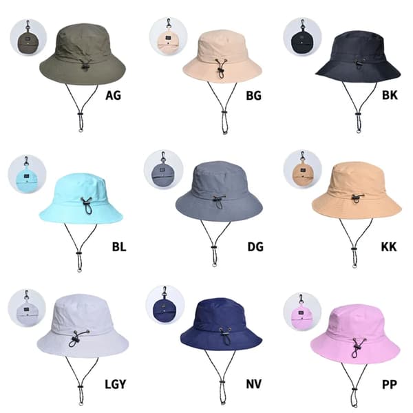 Foldable Waterproof Sun Hat in Army Green, Quick-Drying Fishing Hat with Drawstring