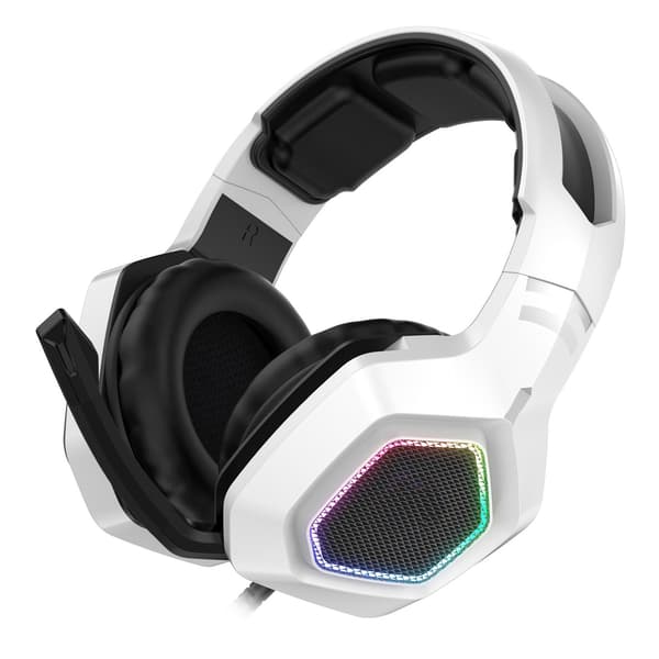 Gaming Headset Bas Stereo Komfortabel Naturlig Bærbar E-sport Headset til PS4 og PC til K10 Hvid