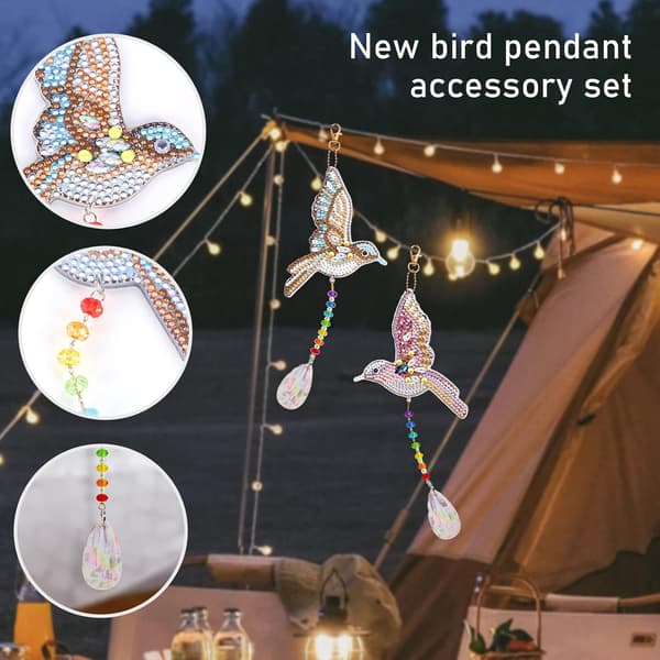 Diamantmaling Nøglering, 2 stk. Diamantmaling Nøglering DXGHC