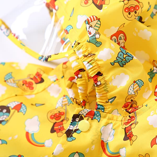 1-pack Anpanman barnregnrock med skolväska, transparent