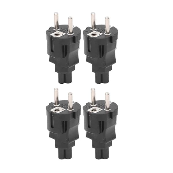 4 stk. EU 2-benet stik til IEC320 C5 strømadapter Professionel EU 2-benet stik 4,8 mm til C5 strømstikadapter til bærbar computer EU-stik 100-250V