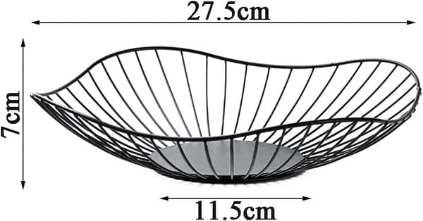 1 Piece Fruit Basket (Black) Decorative Fruit Basket Black Metal