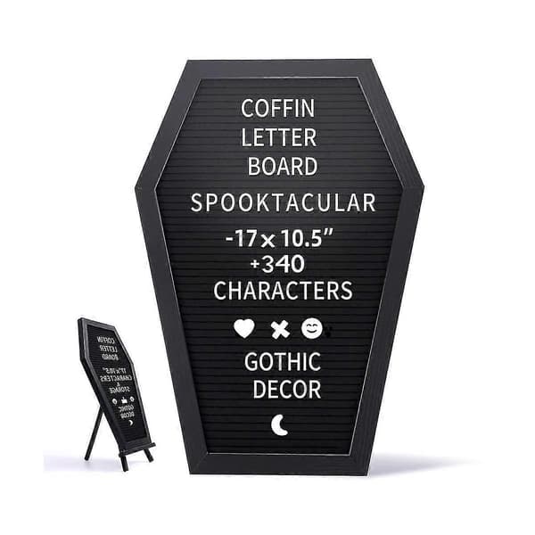 Felt Board, Gothic Coffin Board Home R Board with 340 Interchangeable Characters