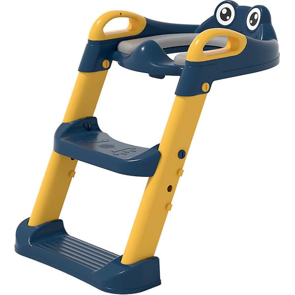 Children's Toilet Seat with Step Stool & Handles, Adjustable Ladder, Cartoon Design