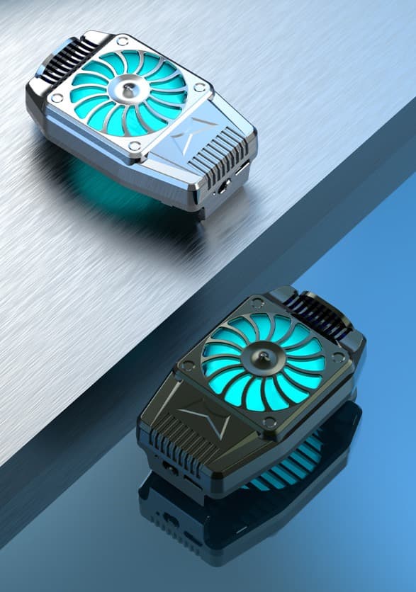 Sølv Universal Mini Turbo Telefonkøleblæser Radiator Hurricane Gaming Cooler Telefonkøleblæser