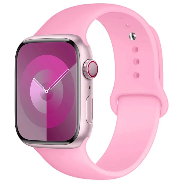 Silikonrem for Apple Watch-bånd 44mm 45mm 40mm 41mm 42-38mm 45 mm sportsbånd iwatch serie 8 7 6 5 4 3 SE 9 Ultra 2 49mm 12 Rosa 12 Pink 38mm-40mm-41mm M-L