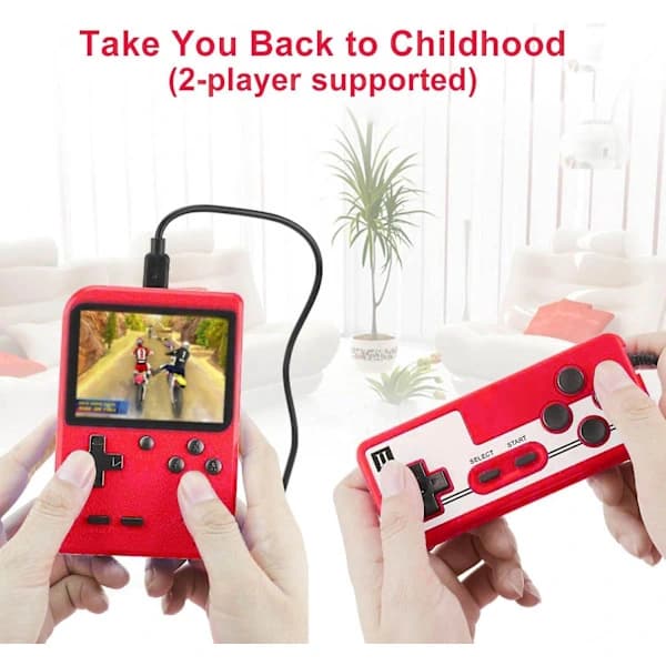 Retro Handheld Gaming Console with 400 Classic FC Games - 3.0 inch Screen Portable Video Game Console Red