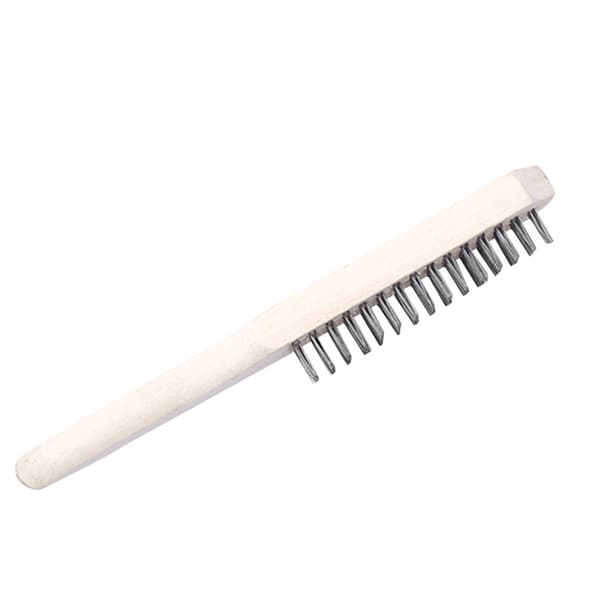Wire Brush with Wooden Handle - Manual Tool for Removing Paint, V
